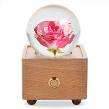 Load image into Gallery viewer, Red Rose Crystal Ball Bluetooth Speaker with LED Mood Light
