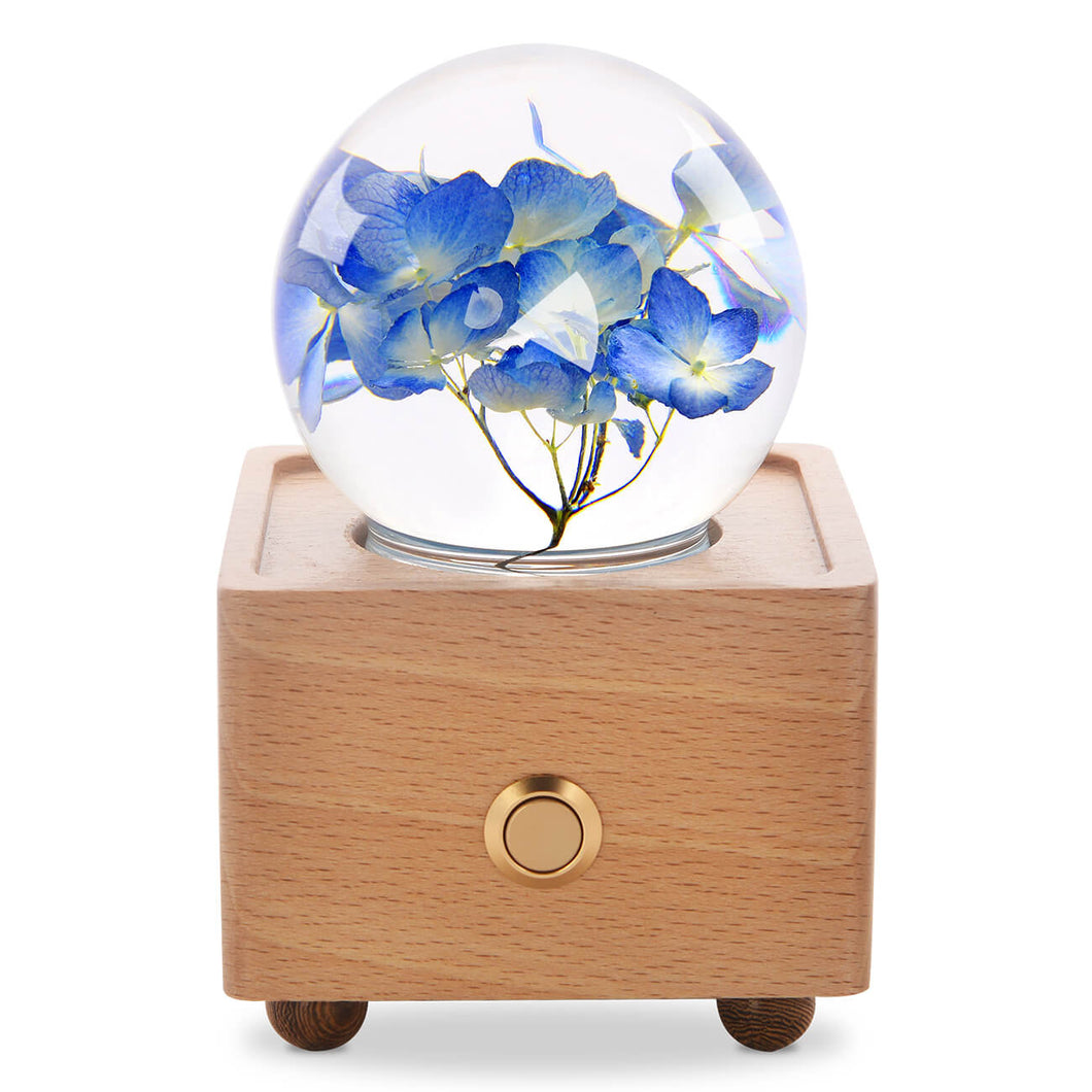 cool gifts for teens Blue Hydrangea Crystal Ball Bluetooth Speaker with LED Mood Light lightue