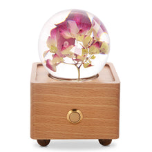 Load image into Gallery viewer, 4 year anniversary gift Red Hydrangea Crystal Ball Bluetooth Speaker with LED Mood Light lightue
