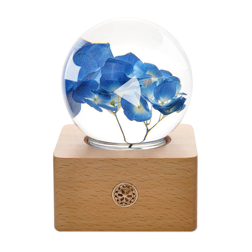 top gifts for women Blue Hydrangea Crystal Ball LED Night Light lightue