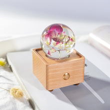 Load image into Gallery viewer, 4 year anniversary gift Red Hydrangea Crystal Ball Bluetooth Speaker with LED Mood Light lightue
